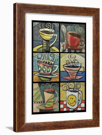 Six Cups Coffee Quote-Tim Nyberg-Framed Giclee Print