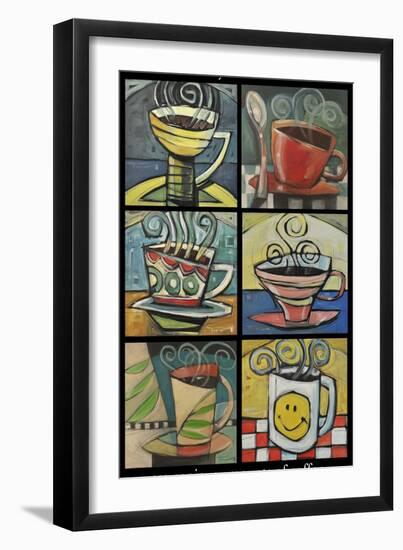 Six Cups Coffee Quote-Tim Nyberg-Framed Giclee Print