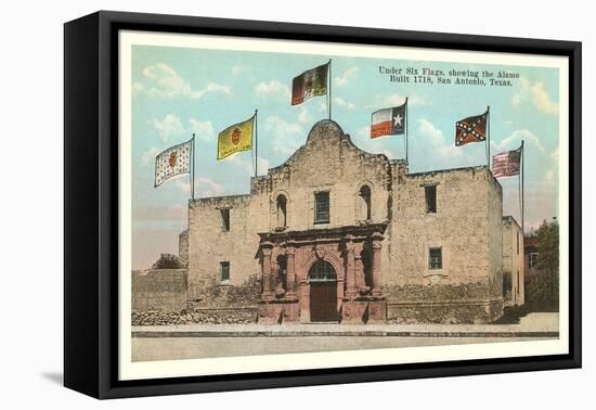 Six Flags on the Alamo, San Antonio, Texas-null-Framed Stretched Canvas