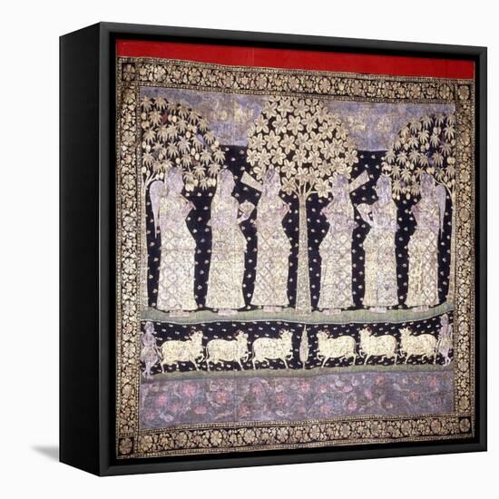 Six Gopis, C. 1800-null-Framed Premier Image Canvas