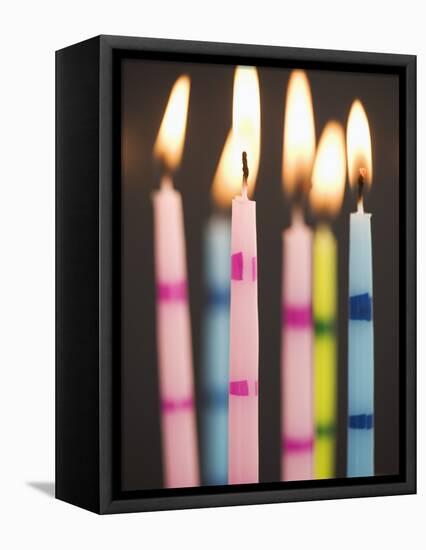 Six Lit Birthday Candles-Tom Grill-Framed Premier Image Canvas