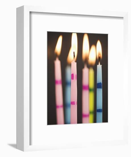 Six Lit Birthday Candles-Tom Grill-Framed Photographic Print