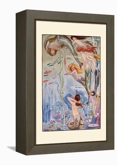 Six Little Mermaids-H.m. Brock-Framed Stretched Canvas