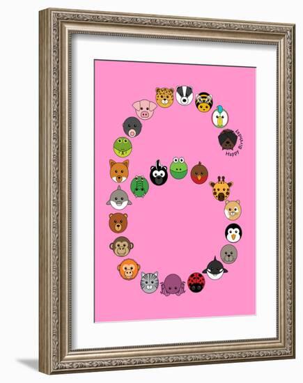 Six On Pink-null-Framed Art Print