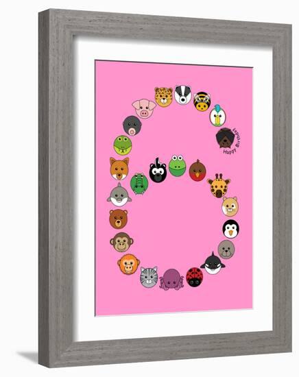 Six On Pink-null-Framed Art Print