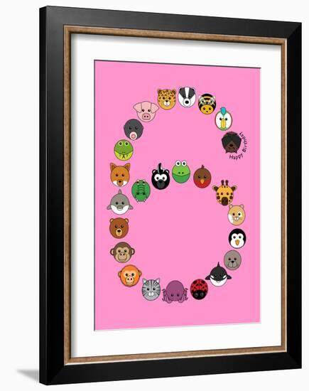 Six On Pink-null-Framed Art Print