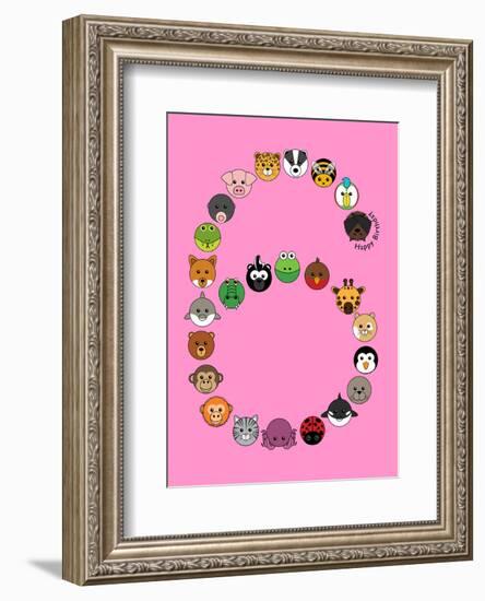 Six On Pink-null-Framed Giclee Print