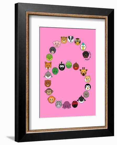 Six On Pink-null-Framed Giclee Print