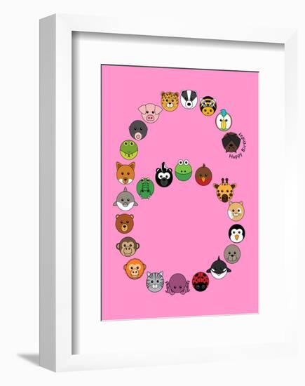 Six On Pink-null-Framed Giclee Print