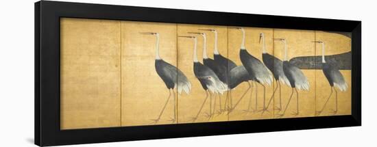 Six-Panel Screen Depicting Cranes, Edo Period-Ogata Korin-Framed Giclee Print