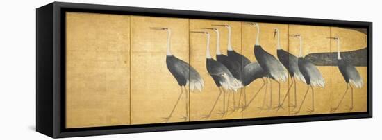 Six-Panel Screen Depicting Cranes, Edo Period-Ogata Korin-Framed Premier Image Canvas