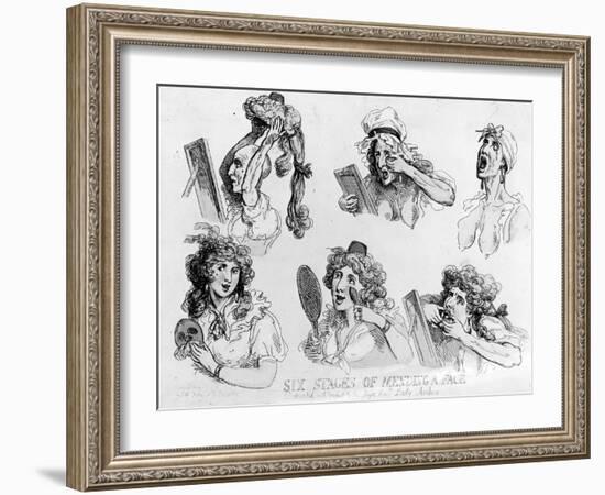 Six Stages of Making a Face', Printed by S.W. Fores, 1792 (Etching)-Thomas Rowlandson-Framed Giclee Print