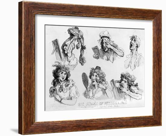 Six Stages of Making a Face', Printed by S.W. Fores, 1792 (Etching)-Thomas Rowlandson-Framed Giclee Print