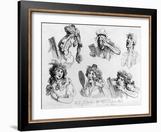 Six Stages of Making a Face', Printed by S.W. Fores, 1792 (Etching)-Thomas Rowlandson-Framed Giclee Print