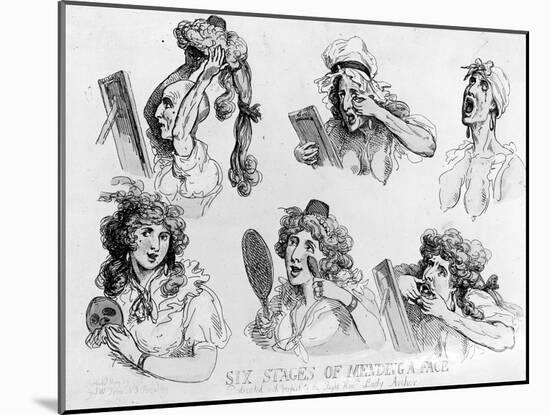 Six Stages of Making a Face', Printed by S.W. Fores, 1792 (Etching)-Thomas Rowlandson-Mounted Giclee Print