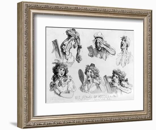 Six Stages of Making a Face', Printed by S.W. Fores, 1792 (Etching)-Thomas Rowlandson-Framed Premium Giclee Print