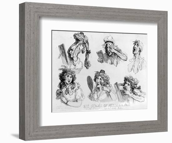 Six Stages of Making a Face', Printed by S.W. Fores, 1792 (Etching)-Thomas Rowlandson-Framed Premium Giclee Print