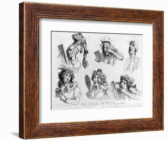 Six Stages of Making a Face', Printed by S.W. Fores, 1792 (Etching)-Thomas Rowlandson-Framed Premium Giclee Print