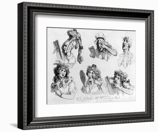 Six Stages of Making a Face', Printed by S.W. Fores, 1792 (Etching)-Thomas Rowlandson-Framed Premium Giclee Print