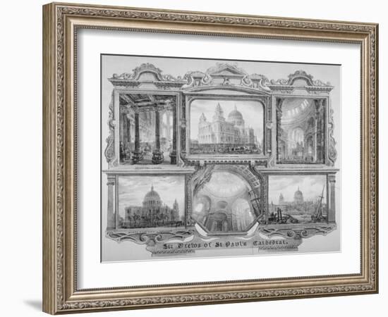 Six Views of St Paul's Cathedral, City of London, 1830-null-Framed Giclee Print