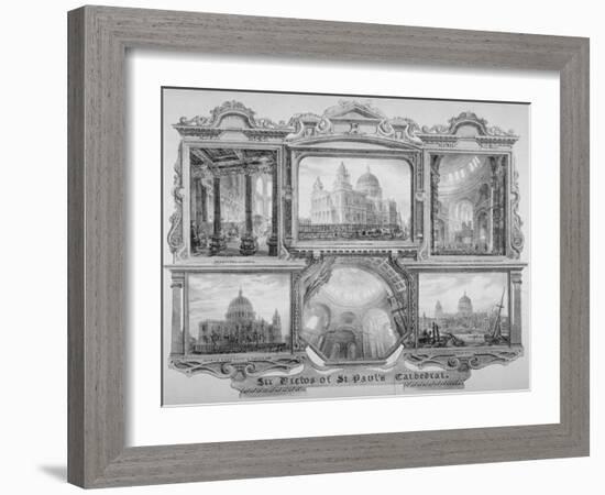 Six Views of St Paul's Cathedral, City of London, 1830-null-Framed Giclee Print