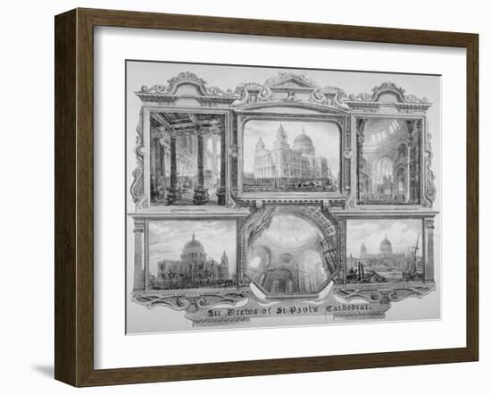 Six Views of St Paul's Cathedral, City of London, 1830-null-Framed Giclee Print