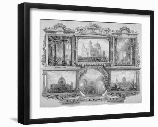 Six Views of St Paul's Cathedral, City of London, 1830-null-Framed Giclee Print