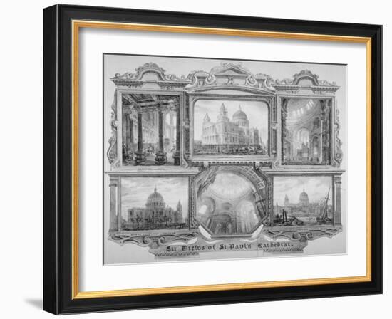 Six Views of St Paul's Cathedral, City of London, 1830-null-Framed Giclee Print