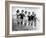 Six Women, in Swimsuits, Run in a Row Along a Beach, 1942-null-Framed Photographic Print