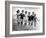 Six Women, in Swimsuits, Run in a Row Along a Beach, 1942-null-Framed Photographic Print