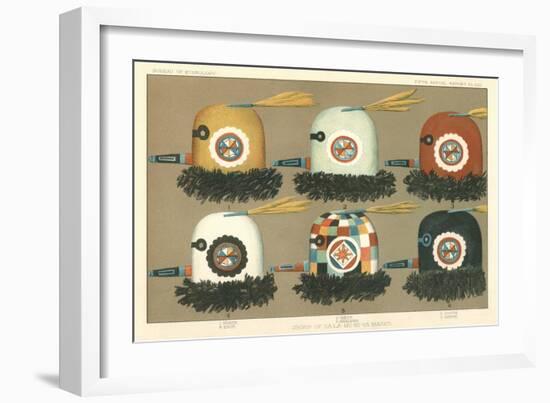 Six Zuni Katchina Masks-null-Framed Art Print