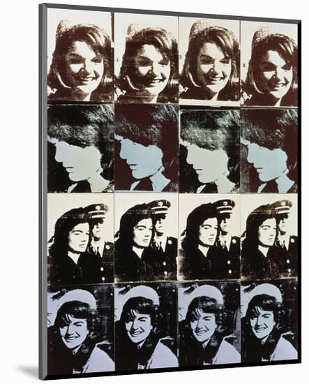 Sixteen Jackies, 1964-Andy Warhol-Mounted Art Print