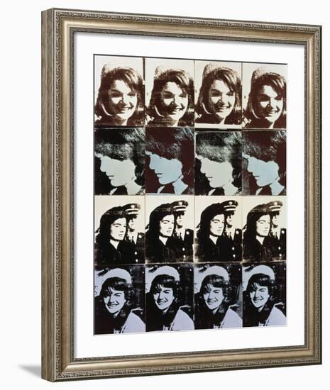 Sixteen Jackies, 1964-Andy Warhol-Framed Art Print