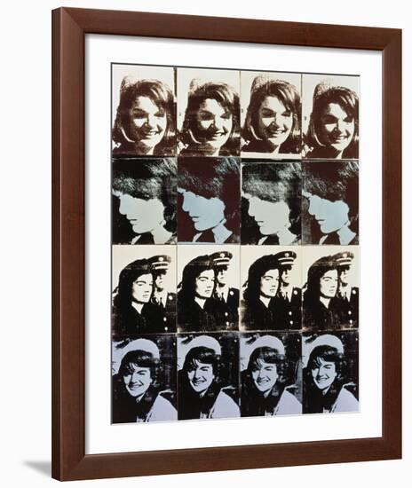 Sixteen Jackies, 1964-Andy Warhol-Framed Art Print