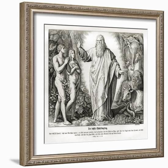 Sixth day of creation, Genesis-Julius Schnorr von Carolsfeld-Framed Giclee Print