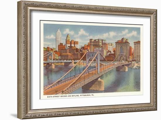 Sixth Street Bridge, Pittsburgh, Pennsylvania-null-Framed Art Print