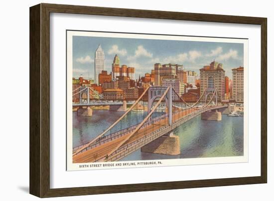 Sixth Street Bridge, Pittsburgh, Pennsylvania-null-Framed Art Print