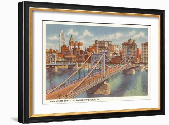 Sixth Street Bridge, Pittsburgh, Pennsylvania-null-Framed Art Print