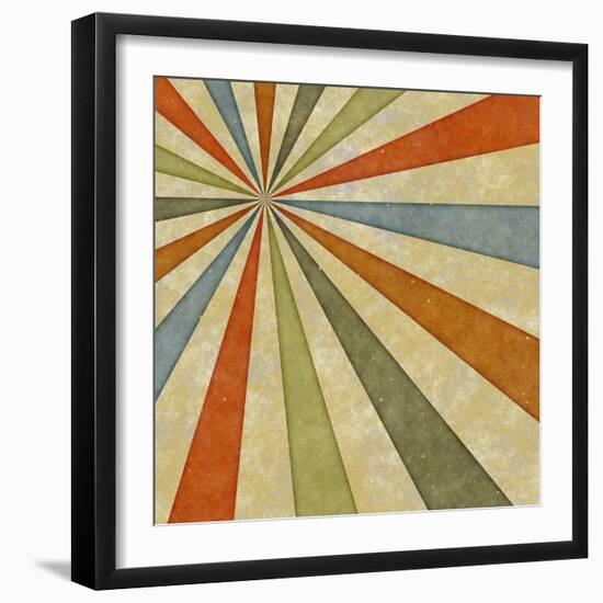 Sixties Style Grungy Sunburst Swirl-clearviewstock-Framed Art Print
