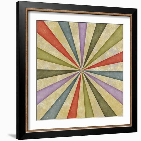 Sixties Style Grungy Sunburst Swirl-clearviewstock-Framed Art Print