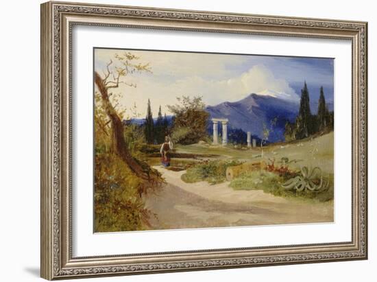 Sizilianische Landschaft bei Abendstimmung-Carl Blechen-Framed Giclee Print