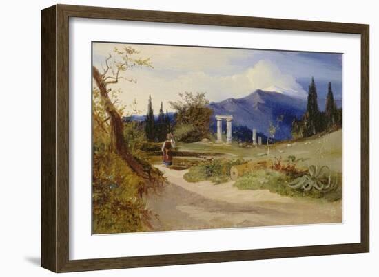 Sizilianische Landschaft bei Abendstimmung-Carl Blechen-Framed Giclee Print