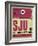 SJU San Juan Luggage Tag II-NaxArt-Framed Art Print