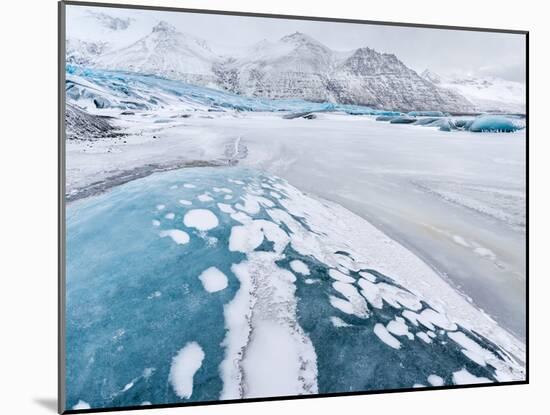 Skaftafelljokull Glacier in Vatnajokull During Winter-Martin Zwick-Mounted Photographic Print