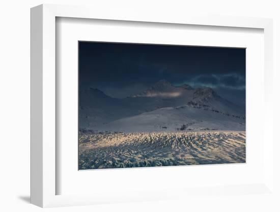 Skaftafellsjokull Glacier with a Mountain During a Dramatic Sunrise-Alex Saberi-Framed Photographic Print