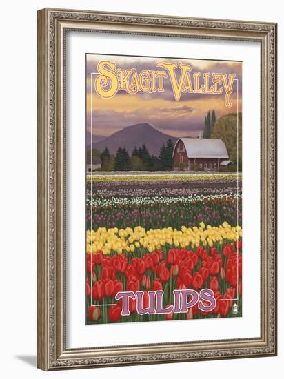 Skagit Valley Tulips-Lantern Press-Framed Art Print