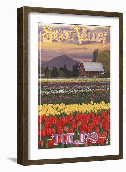 Skagit Valley Tulips-Lantern Press-Framed Art Print