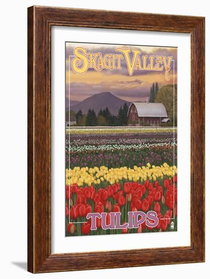 Skagit Valley Tulips-Lantern Press-Framed Art Print