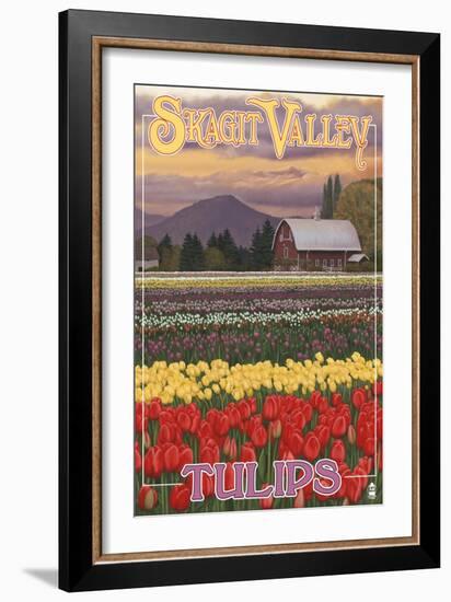 Skagit Valley Tulips-Lantern Press-Framed Art Print