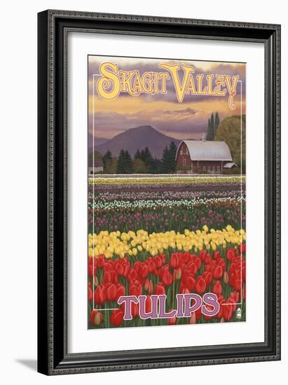 Skagit Valley Tulips-Lantern Press-Framed Art Print
